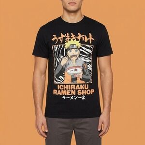 Naruto Shippuden VIZ Media Ichiraku Ramen Shop Shirt Mens M Black EUC